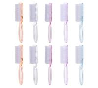 Beaupretty 10 Pezzi Spazzola Per Unghie Con Manico Lungo, Spazzola Per Pulizia ManiE Piedi, Setole Morbide, Impugnatura Antiscivolo, Multicolore, 14.5cm