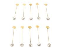 Beaupretty 10 Pezzi Spille da Balìa Perla Artificiale in Rame, Design Semplice, Adatte per Abbigliamento e Colletto, Perfette la Vita Quotidiana e Banchetti