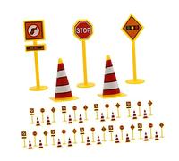 Beaupretty 10 Set Segnali Stradali Modelli per Segnaletica Urbana Educativa e Simulazione di Circolazione Insegne e Ostacoli Stradali per Ragazzi e Ragazze