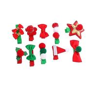 Beaupretty 10pezzi Fermagli per Capelli Natalizi Fiocco e Stella Decorati Motivi Classici Abbinati Colori Vivaci per Outfit di Natale