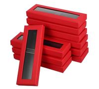 Beaupretty 10pezzi Scatole Per Penne Rosso Con Coperchio Trasparente Organizer Decorativo Per Festa Di Compleanno Scatole Versatili Per Penne e Piccoli Oggetti