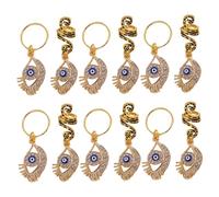 Beaupretty 12 Pezzi Anelli Serpente Spirale con Pendente Occhio Malocchio Gioielli Leggeri per Capelli Dreadlocks e Intrecci Accessori Moda per Feste Natalizie