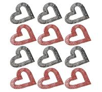 Beaupretty 12 Pezzi Applicazioni Strass a Forma di Cuore per Decorazioni Moda, Patch Adesive in Strass Versatili e Facili da Usare per Abbigliamento Scarpe e Accessori