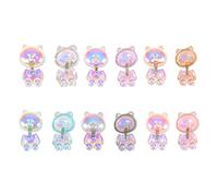 Beaupretty 12 Pezzi Decorazione Delle Unghie Orso Ciondoli Per Bracciale Ciondoli D'oro Portachiavi Con Paillettes Colorate Anelli Presa Del Telefono Decalcomanie Per Unghie Resina