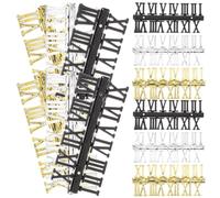 Beaupretty 12 pezzi Kit Numeri Romani per Orologio da Parete Colori Classici Oro Argento e Nero per Riparazione e Decorazione Fai da Te