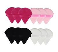 Beaupretty 12 Pezzi Spugnette per Cipria in Cotone Triangolari Morbide ed Elastiche Applicatore di Polvere per Viso Strumento Cosmetico per Trucco Quotidiano
