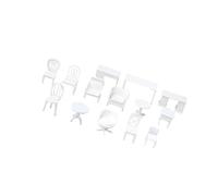 Beaupretty 14 Casa delle Tavolo e Sedie Miniature per Decorazioni da Scrivania e Arredamento Bianco per Camera e