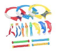 Beaupretty 17 Giocattoli Subacquei per Giochi Immersione Piscina con Anelli Bastoncini e Figure Colorate Leggeri e per Divertimento Estivo in Colore Casuale Colore Casuale