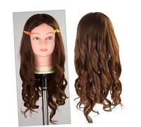 Beaupretty 1pezzi Testa Pratica Per Addestramento Di Capelli Misti Al Capelli Veri Fibra Chimica Supporto Per Manichino Per Taglio e Acconciatura Marrone