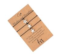Beaupretty 1set Braccialetti Abbinati Madre e Figlia Inossidabile Con Stelle Cinque Punte Bracciale Per Regali Di Festa Per Compleanni e Festa Della Mamma