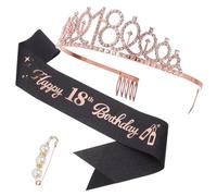 Beaupretty 1set e Fusciacca Compleanno Con Strass Per Ragazze Elegante Per Compleanno Accessorio Per Feste e Celebrazioni Ottimo Per Foto e Ricordi