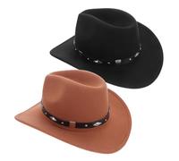 Beaupretty 2 Cappello Cowboy Western per Larga Visiera Accessorio da Spiaggia per Cowgirls e Cowboys per Feste a Tema Country e Versatili