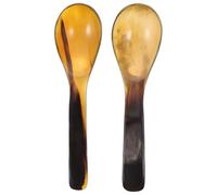 Beaupretty 2 Cucchiai in Corno di Bue Multifunzionali per Ristorante e Casa, Cucchiai da Zuppa e Insalata Manico, Palette per Riso e Farina D’avena, Set per Uso Quotidiano e Servizio