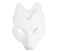Beaupretty 2 Maschera Volpe da Halloween Maschera Animale Vuota per Adulti Accessorio Cosplay e Masquerade per Feste per Pittura Personalizzata e
