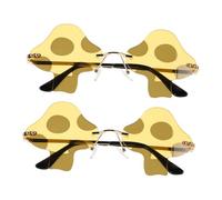 Beaupretty 2 Occhiali da Sole Retro Senza Montatura Forma Fungo Sunglasses Creativi per Festival Cosplay e Speciali Leggeri e Protettivi Uv