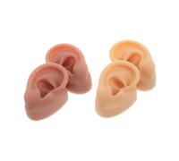 Beaupretty 2 Paia Modelli Orecchio in Silicone Realistici Flessibili per Pratica Piercing e Esposizione Orecchini Simulazione Anatomia Umana per Training e Display Gioielli