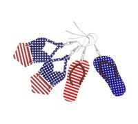 Beaupretty 2 Paia Patriottici Vintage Doppia Accessori per Indipendenza per Ragazze Pendenti