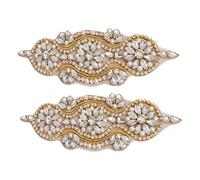 Beaupretty 2 Pezzi Applicazione Strass Oro per Abiti da Sposa da Ballo Massima Riflessione, per Decorazioni di Abiti da Cerimonia e Professionisti del Teatro