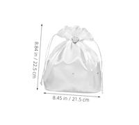 Beaupretty 2 Pezzi Borsa da Sposa in Raso Bianco con Scintillanti e in Strass Pochette Leggera con Laccio per Matrimonio in Occidentale