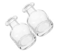Beaupretty 2 Pezzi Bottiglie Diffusore in Vetro Cilindrico Trasparente Vuote e Ricaricabili per Oli Essenziali e Aromaterapia Casa e Spa Design Elegante e Riduzione Evaporazione