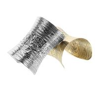 Beaupretty 2 Pezzi Bracciale Vintage da Donna Metallo con Motivo Rilievo Bracciale Aperto Hollow Stile Retrò Accessorio Elegante e Versatile per Polso Femminile
