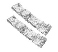 Beaupretty 2 Pezzi Cintura Larga Con Paillettes Argentate Cintura Elastica Regolabile Da Festa Con Coulisse Elegante Per Abiti e Saggi Di Danza
