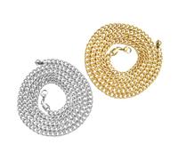 Beaupretty 2 Pezzi Collana in Acciaio Inossidabile Catena Collana Maschile Chain Necklaces Catena Collane Uomo Collane Da Uomo Catene Al Collo Gioielli Al Collo Maschile Acciaio Inossidabile