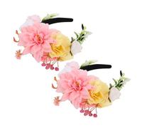 Beaupretty 2 Pezzi Coroncina Sposa con Fiori Artificiali Cerchietti Leggeri e Comodi per Nuziale Accessori per Bridal Hair Wreath e Party Festivi