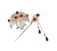 Beaupretty 2 Pezzi di Bastoncini per Capelli Cinesi Fermagli per Capelli da Sposa Vintage Perni Tradizionali Della Forcella Della Nappa Capelli per Le Donne Signore