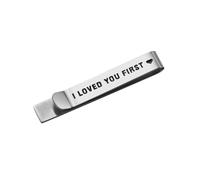 Beaupretty 2 Pezzi fermacravatta con scritte a doppia faccia ballo studentesco padri da bomboniere matrimonio Forniture per matrimoni fermacravatta in acciaio titanio Silver