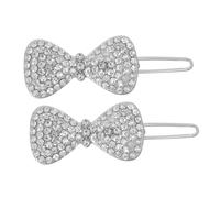 Beaupretty 2 Pezzi forcina ad arco signora lucido clip ad arco farfalla molletta forcine fermagli per Clip per per spessi Clip per scintillanti strass Argento