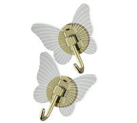 Beaupretty 2 Pezzi Gancio Adesivo a Forma di Farfalla per Muro, PET e Lega | Design Moderno Autoadesivo, senza Foratura, per Vestiti e Sciarpe in Camere e Appartamenti