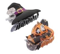Beaupretty 2 Pezzi Halloween Hair Clips per Donna e Ragazza Clip Non Scivolose con Zucca e Cappello Strega Gotico per Feste Costume Halloween e Accessori Festivi