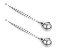 Beaupretty 2 Pezzi Massaggiatore Occhi Applicatore a Cucchiaio Rotante in | Argento, Uso per Area Occhi e Zona Sotto gli Occhi, Portatile, Impugnatura Curva Ergonomica