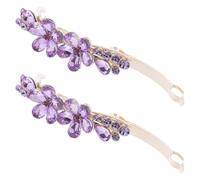Beaupretty 2 Pezzi Mollette Chioma Donna Strass, Design Elegante a Forma una Parola, Lega di Zinco e Cristalli, Fissaggio Sicuro per Acconciature da Cerimonia e Ballo Formale