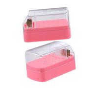 Beaupretty 2 Pezzi Nail Art Head Grinding Box Manicure Drill Bit Stand Nail Drill Bit Display Nail Drill Bits Organizer 2 In 1 Nail Drill Bit Storage Nail Drill Case Plastica Rosa