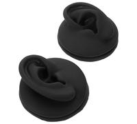 Beaupretty 2 Pezzi Orecchio in Silicone Realistico Morbido per Pratica Piercing e Espositore Orecchini Anatomia Orecchio per Training e Uso Professionale Nero