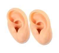 Beaupretty 2 pezzi Orecchio Realistico in Silicone Supporto per Esposizione e Pratica Piercing Strumento Didattico per Scuole Mediche e Ricerca Mano Libera Colore Naturale