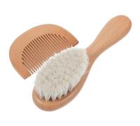 Beaupretty 2 pezzi Pettine e Spazzola per Pettine in Legno Naturale e Spazzola Morbida per Bagnetto Stimola la Circolazione e i sulla Sensibile del