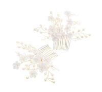 Beaupretty 2 pezzi Pettine Sposa con Fiori e Accessori Leggeri per Acconciature Eleganti Compatibile con Vari Tipi per Matrimoni e Fotografici