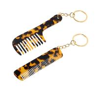 Beaupretty 2 pezzi Portachiavi Pettine Acetato Mini Tascabile per Pettine Portachiavi Portatile Resistente per Viaggi Ufficio e