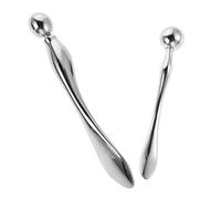 Beaupretty 2 Pezzi rullo per gli occhi massaggiatore per gli occhi applicatore di crema per il viso Stick per massaggio al viso Silver
