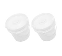 Beaupretty 2 Pezzi secchio per salviette umidificate salviettine umidificate secchi per uso alimentare con coperchio pulire il secchio detergente per attrezzature da palestra plastica bianca