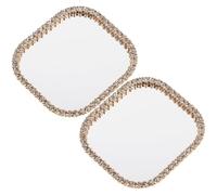 Beaupretty 2 pezzi Specchio Adesivo Autoadesivo per Custodia Smartphone Decalcomania Decorativa con Strass Brillante Specchietto Piccolo Portatile per Accessori Telefono DIY