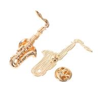Beaupretty 2 Pezzi Spilla a Forma di Sassofono Design Unico e Impatto Visivo Intenso in Lega Color Oro Accessorio Musicale Versatile per Maglioni e Sciarpe in Occasioni di Esibizioni Sul