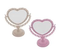 Beaupretty 2 pezzi Tavolo per Doppia Faccia Ruotabile Specchietto Cosmetico Compatto per Donne e Ragazze