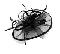 Beaupretty 2 Pz copricapo a rete floreale fascia anni '20 il velo nuziale fasce nere bandana bandane decorazioni per matrimoni copricapo di penna da sposa fascia in maglia d'oca rete elastica