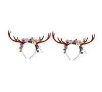 Beaupretty 2 Pz copricapo di fiori per mascherata fascia per il trucco testa di renna bopper di testa di natale bambini lovable i figli di corna di fiori per la festa fascia di corno