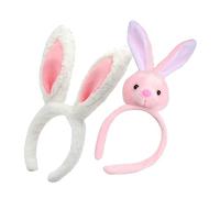 Beaupretty 2 Pz Fascia Per Orecchie Da Coniglio Elastici Per Da Donna Fascia Per Il Lavaggio Del Viso Fasce Spesse Per Le Donne Ghetta Coda Cerchio Per Pasquale Retina Tessuto