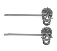 Beaupretty 2 Pz Molletta Per Con Teschio Parrucchino Spaventoso Vampiro Mantello Perline Fermaglio Per Con Teschio Per Halloween Elastici Gotico Dreadlock Black Strass
